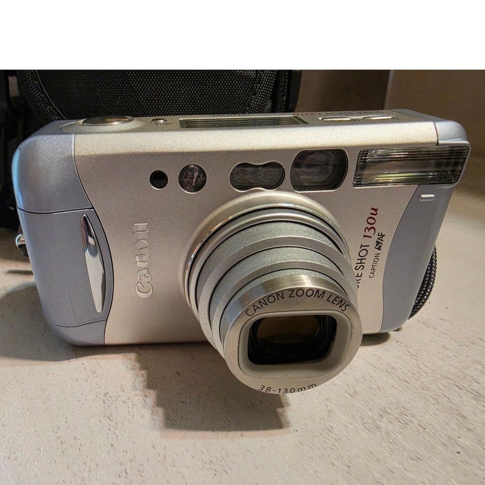 Canon Sure Shot 130u Caption AiAF 35mm Film Camera Silver with Case TESTED